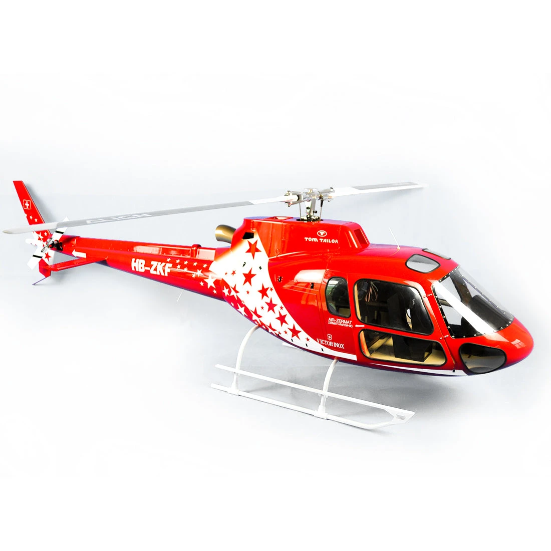 Fiberglass Scale Fuselage AS350 .60 (700) Size - AIR-ZERMATT Color 3 Fiberglass Scale Fuselage AS350 .60 (700) Size - AIR-ZERMATT Color