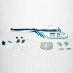 Funkey 600-Size Jet Ranger Scale Fuselage - Blue (include Scale Landing Gear FK-9662B)