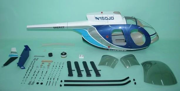 Funkey 600-Size MD-500E Scale Fuselage - Blue 3 Funkey 600-Size MD-500E Scale Fuselage - Blue