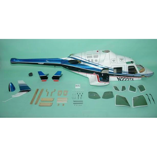 Funkey 700-Size Bell-222 Scale Fuselage - Blue (include Retractable Landing Gear FK-9656) 3 Funkey 700-Size Bell-222 Scale Fuselage - Blue (include Retractable Landing Gear FK-9656)