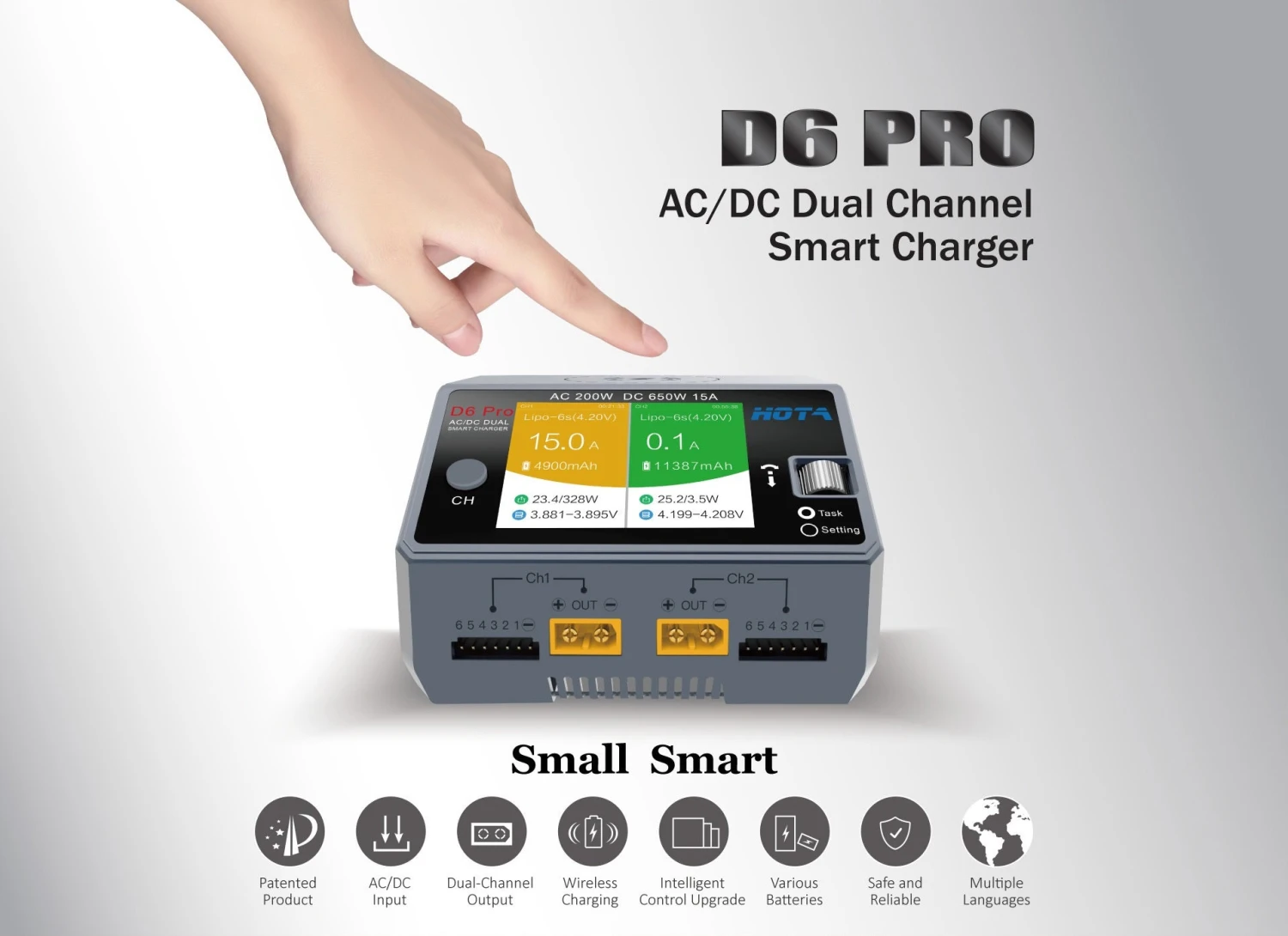 HOTA D6 Pro Wireless AC/DC Charger 4 HOTA D6 Pro Wireless AC/DC Charger - Image 2