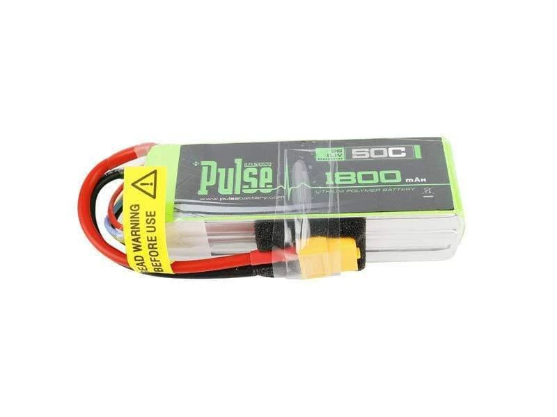 Pulse 1800mah 50C 11.1V 3S Lipo Battery - XT60 Connector 3 Pulse 1800mah 50C 11.1V 3S Lipo Battery - XT60 Connector