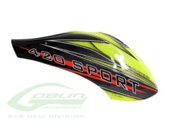 SAB Canomod Airbrush Canopy SAB Yellow/Black - Goblin 420 Sport -RC Helicopter Shop sab heli division sab canomod airbrush canopy sab yellow black goblin 420 sport 28636119662669
